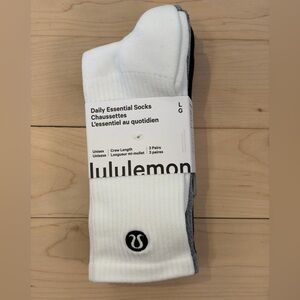 Lululemon Daily Essential Socks NWT - 3 pairs - size Large